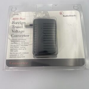 FOREIGN TRAVEL VOLTAGE CONVERTER 1600 Watt Radio Shack #273-1404 NIP
